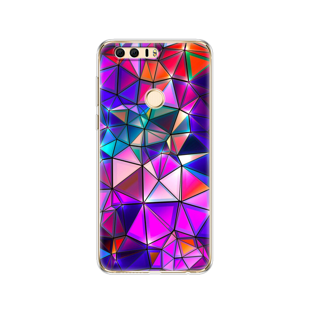 phone case for huawei honor 8 soft tpu silicon back cover 360 full protective printing clear coque