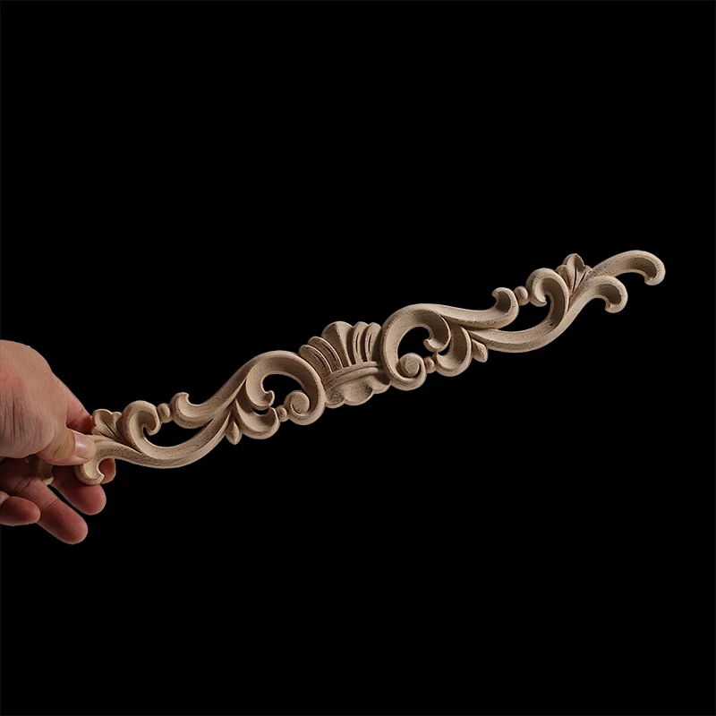 Unpainted Exquisite Classical Wood Decal Onlay Wood Applique Mouldings Floral Corner Wooden Furniture Decoration Accessories ornament crafts miniature ornament wooden figurine crafts glass fruit pendants
