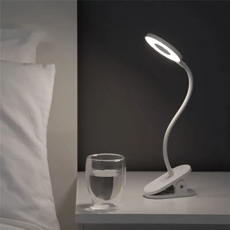 Yeelight светодиодный настольный светильник с зажимом, ночник, USB, перезаряжаемый, 5 Вт, 360 градусов, регулируемая Сенсорная лампа для чтения, лампа для спальни