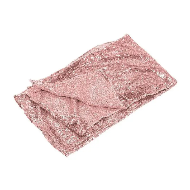  30*275cm Table Cloth Rose Gold Tablecloth Full Version Sequin Embroidery Table Flag Decoration Fest