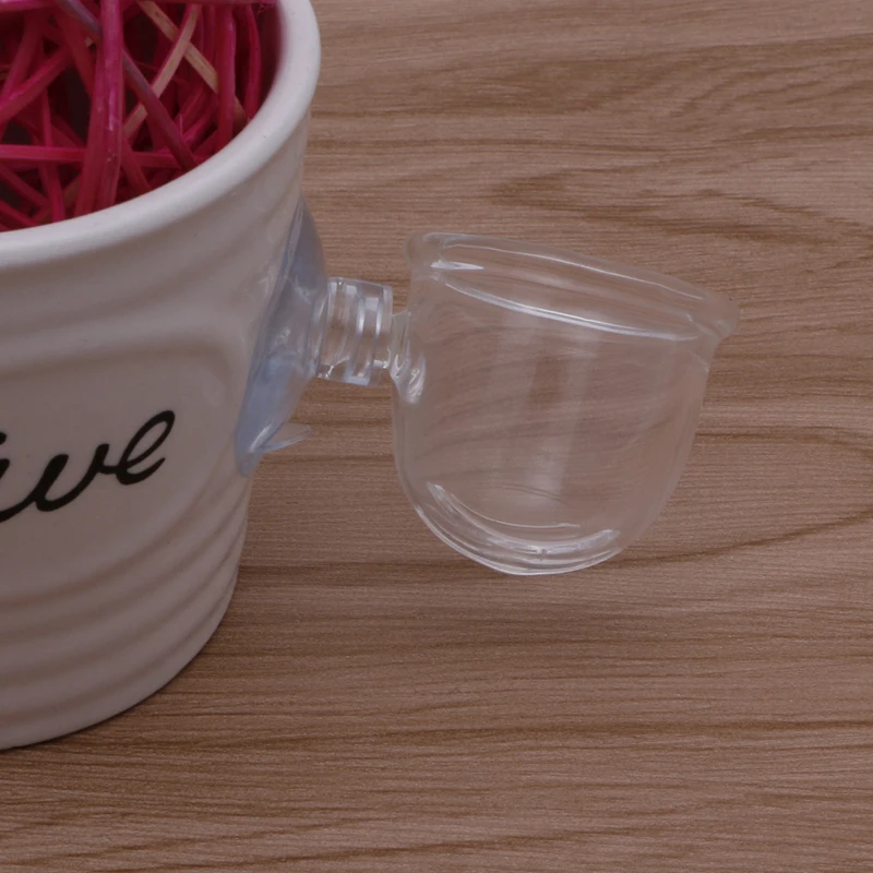 Aquarium Live Red Worm Feeder Brine Shrimp Fish Food Feeding Cups Small Clear Glass for Fish Tank with Suction Cup