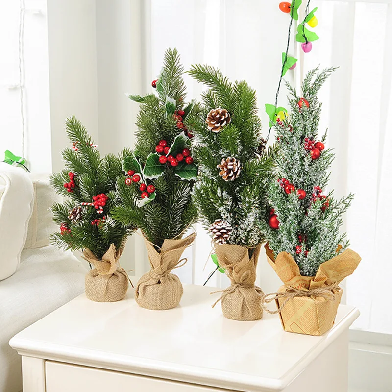 

Mini Christmas Tree Cedar Desktop Small Christmas Tree Christmas Gift Pine Cone Decoration Christmas Element Decoration