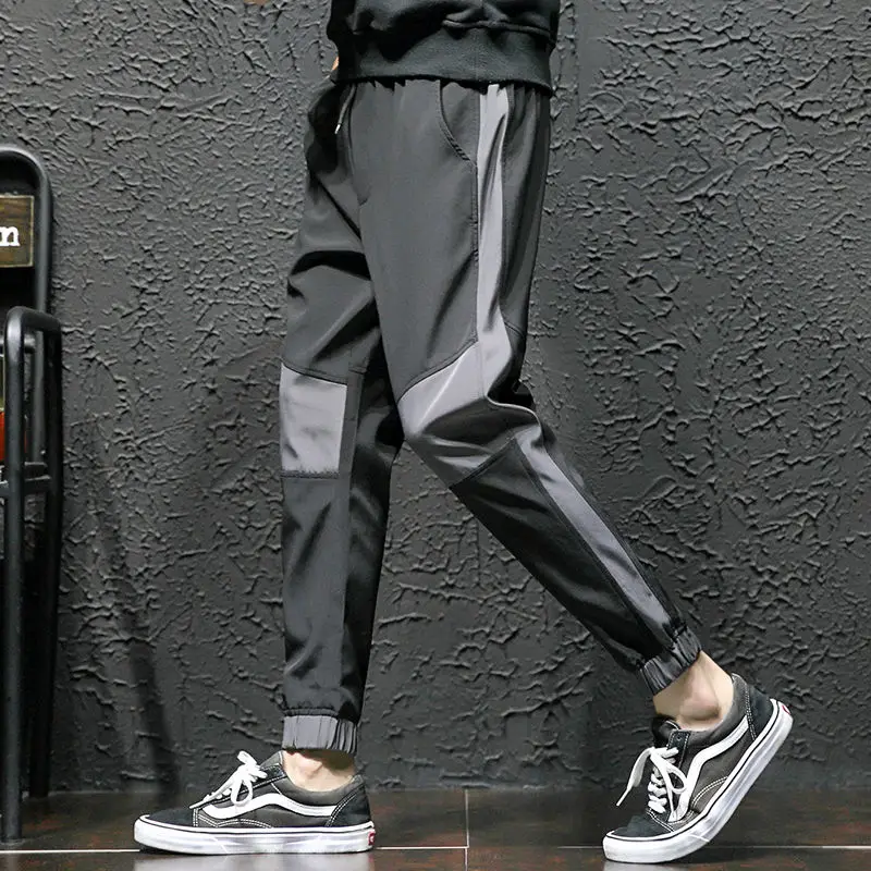 

Large size pants men's casual pants spring autumn Korean version increased overalls loose jogging pants fashion street pants