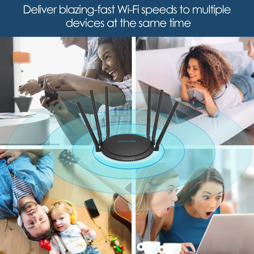 Wi Fi роутер Wavlink AC2100 5 ГГц 1733 Мбит/с 6x5 дБи|Беспроводные роутеры| |