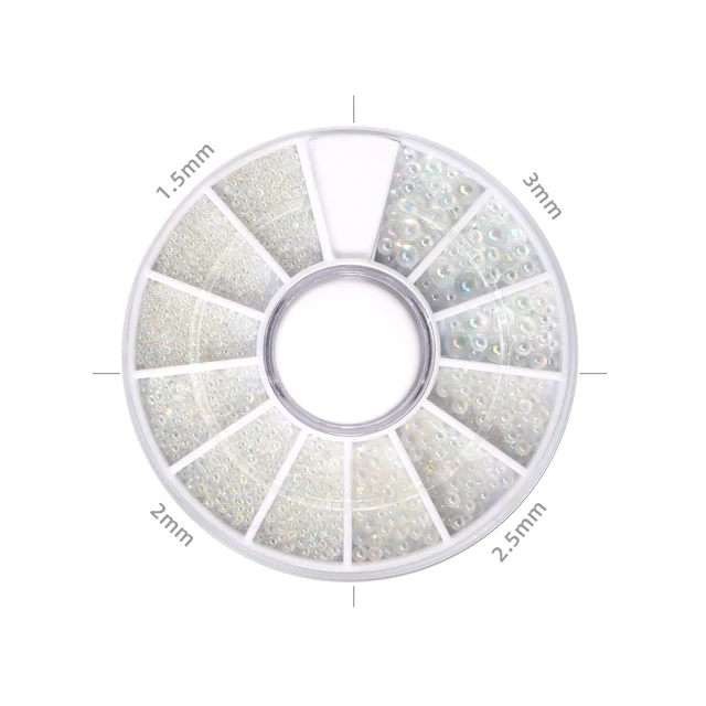 HNUIX Mix Sizes White Nail Art Tips Half Pearls 3d Nail Beads Rhinestone Decoration DIY Beauty Salon Manicure Supply 06
