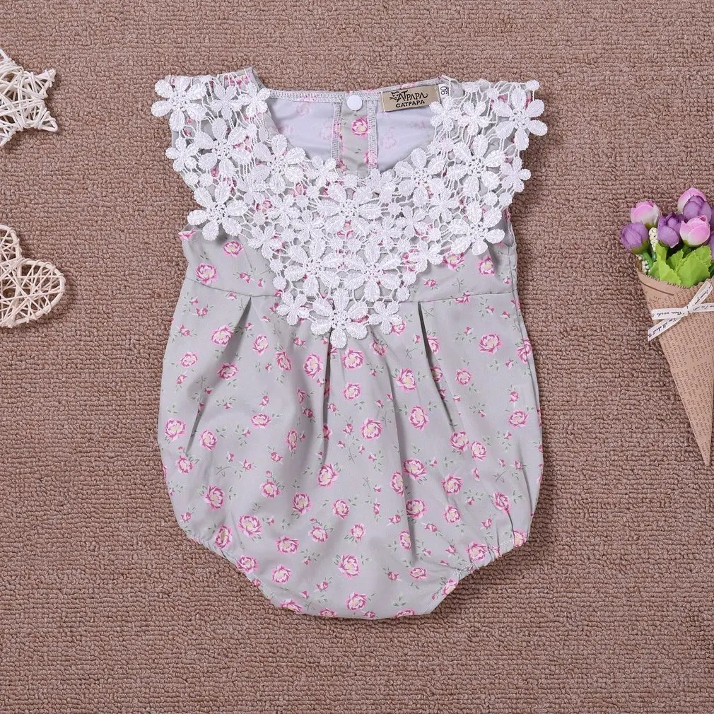 Одежда для маленьких девочек летние комбинезоны без рукавов кружевные с