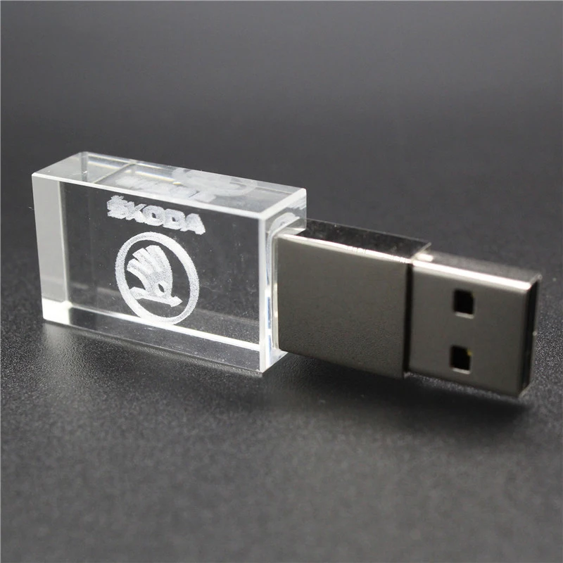 USB2.0 O S koda Автомобильный ключ металл+ стекло модель pendrive usb2.0 4GB 8GB 16GB 32GB флеш-накопитель USB флеш-накопитель подарок Pendrive