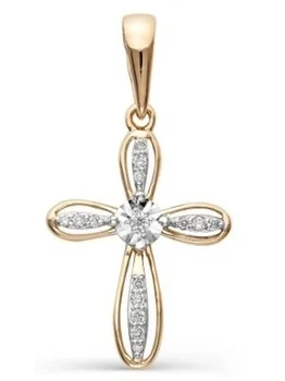 

Master brilliant cross with 15 red gold diamonds