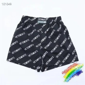 

Summer VETEMENTS Black Full Logo Shorts Men Women 1:1 High-Quality VETEMENTS Shorts VTM Breechcloth