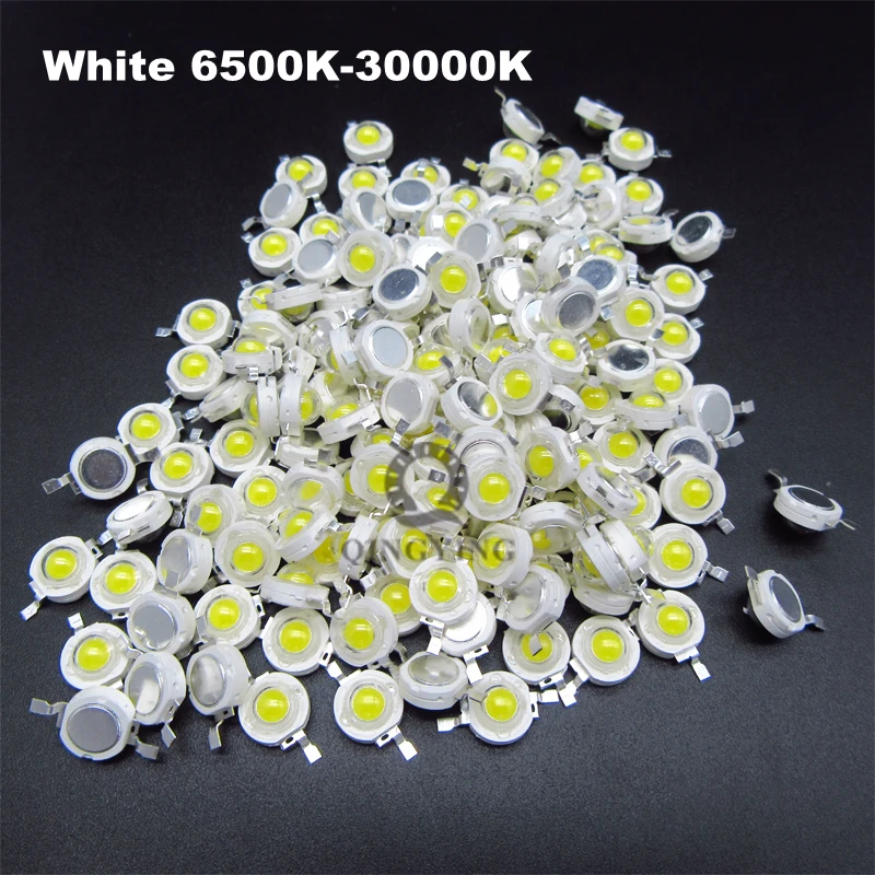 10pcs 1W 3W 5W High Power LED Chip Lamp Bulbs SMD COB Diodes Warm Cold White Red Green Blue Yellow 440 660nm Grow Light Beads