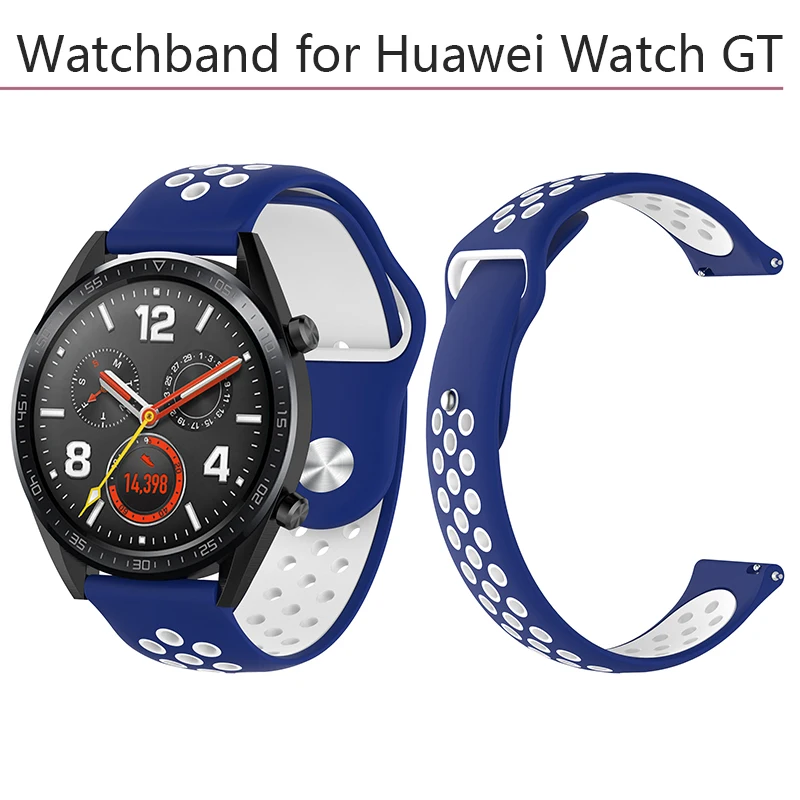 Ремешок для часов ремешок на запястье сменный силиконовый huawei Watch GT Двухцветный