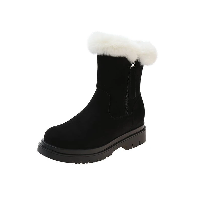 2020 NEW Boots for Women Fashion Black Kid Suede Women's Boots Plush Winter Boots Female Women Shoes Snow Boots Women's Shoes
