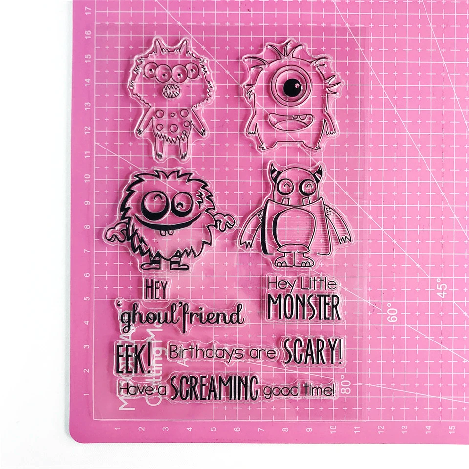 11*16 Baby Monster прозрачные силиконовые прозрачные штампы/печать для DIY скрапбукинга/фотоальбома, открыток, печати, резиновый штамп