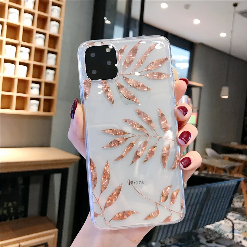 Style 2 Роскошный блестящий золотой прозрачный чехол для iPhone 11 Pro X XS Max XR 8 7 Plus 6 Plus, прозрачная задняя крышка для телефона, блестящий чехол - Цвет: Style 2