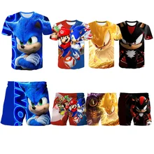 Sonic T Shirt And Pants 4 5 6 7 8 9 10 11 12 13 14 Years Baby Boys Girls T-shirt Kids Tshirt Children Clothing Kid Girl Tops Tee