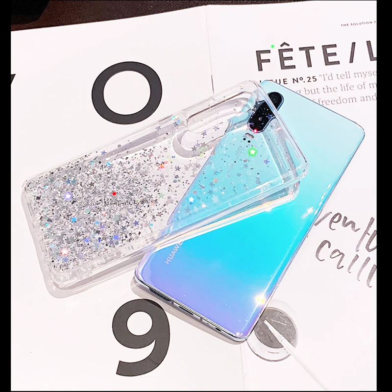 Luxury Glitter Case For Huawei P30 P20 P40 Pro Plus Mate 20 Pro Lite Nova 5T P Smart 2019 2021 TPU Transparent Cover Case 5