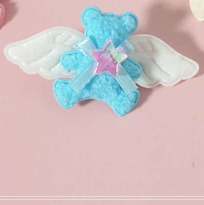 Blue Японский милый ангел, медведь, заколка для волос, Лолита, аксессуары для волос, маленькая свежая повязка на голову для девочек-подростков, заколка для волос ручной работы, украшения для волос, косплей - Цвет: Blue