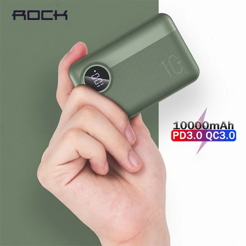 ROCK 10000mAh Qi Беспроводное зарядное устройство внешний аккумулятор беспроводное для
