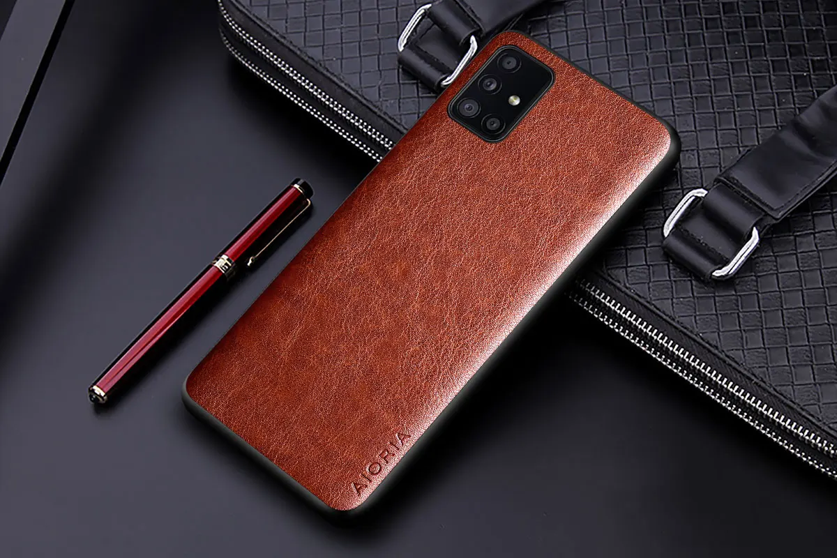 Luxury PU leather Case for Samsung galaxy A51 A71 A41 A31 A21S A11 4G 5G with Business solid color design phone case coque