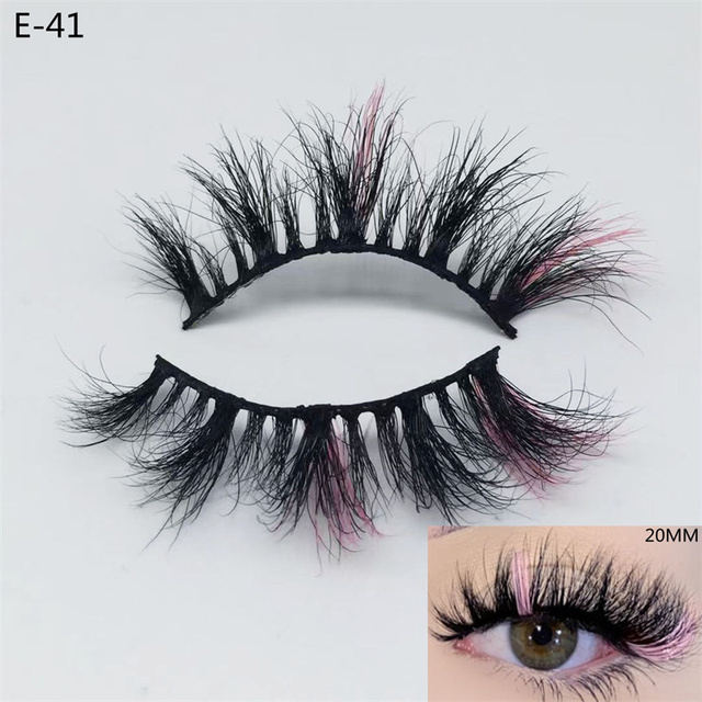3D Mink Eyelashes Colorful 100% Mink Lashes Mix Color Pink Blue Red White False Eyelashes Fluffy Soft Cilias Vendor