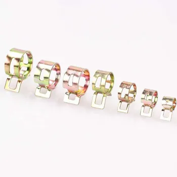 

10pcs 4mm-25mm Pipe Clamps for choose Fuel Spring Clip Vacuum Silicon 65Mn Autos Autos Spring Clip Fuel Oil Water Hose Clamp