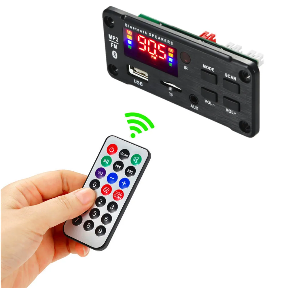 Placa amplificadora 50W  Player Decoder Board 5V-18V Bluetooth-compatible 5.0 Car FM Radio Module TF USB AUX WMA Player Decode