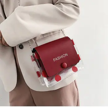 

Women Transparent Bag Handbag Shoulder Bags Clear Jelly Bag Purse Clutch Square Tote Cool Torebka /BY