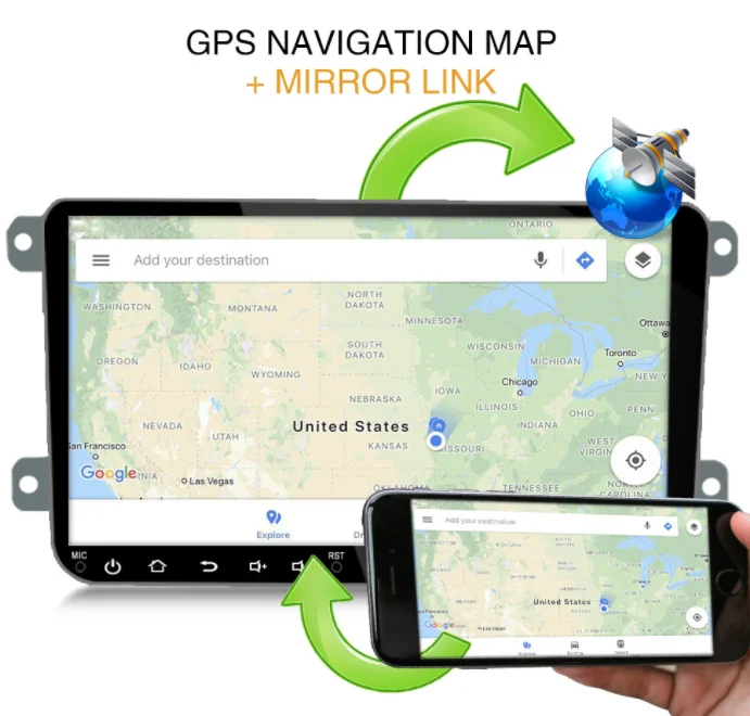 5 шт. 9 дюймов Android 8,1 2Din Автомагнитола gps Автомагнитола 2 Din для Volkswagen/Passat/GOLF/Skoda/Seat bluetooth
