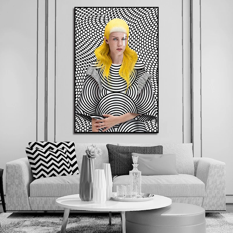 Современная Минималистичная Картина на холсте с изображением девушки картина