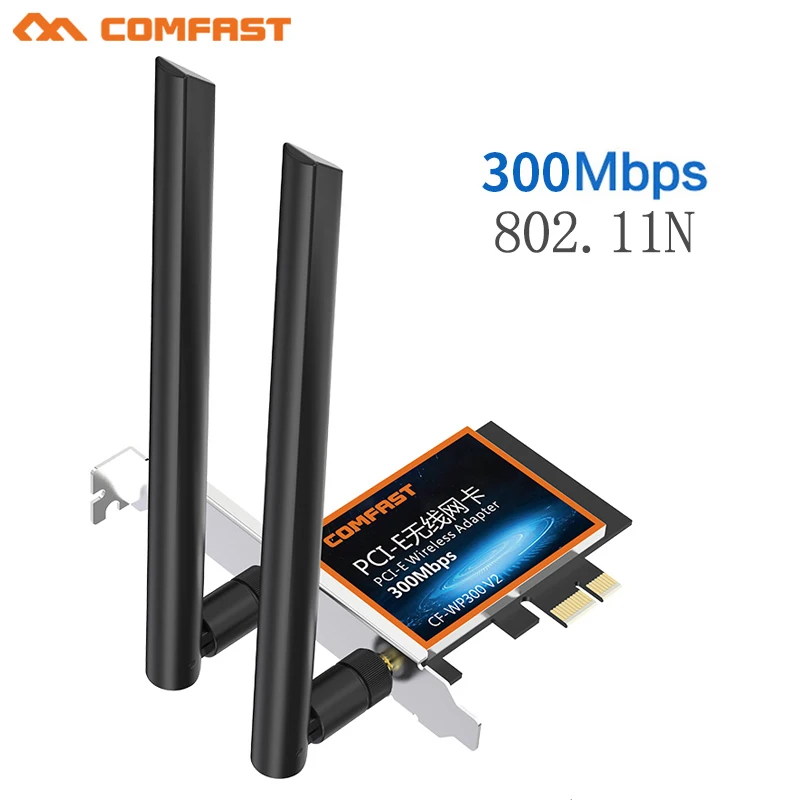 Comfast CF WP300 N300 Беспроводной двухдиапазонный PCIe Wifi адаптер карты для ПК настольного