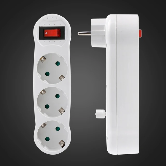 Adaptateur 2 prises 230 V avec interrupteur, Multiprises