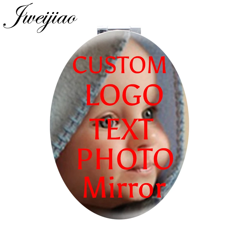 

Youhaken Personalized Photo Oval Pocket Mirror Custom Image Folding Leather Compact Portable Makeup Mirror For Beauty Tools Gift