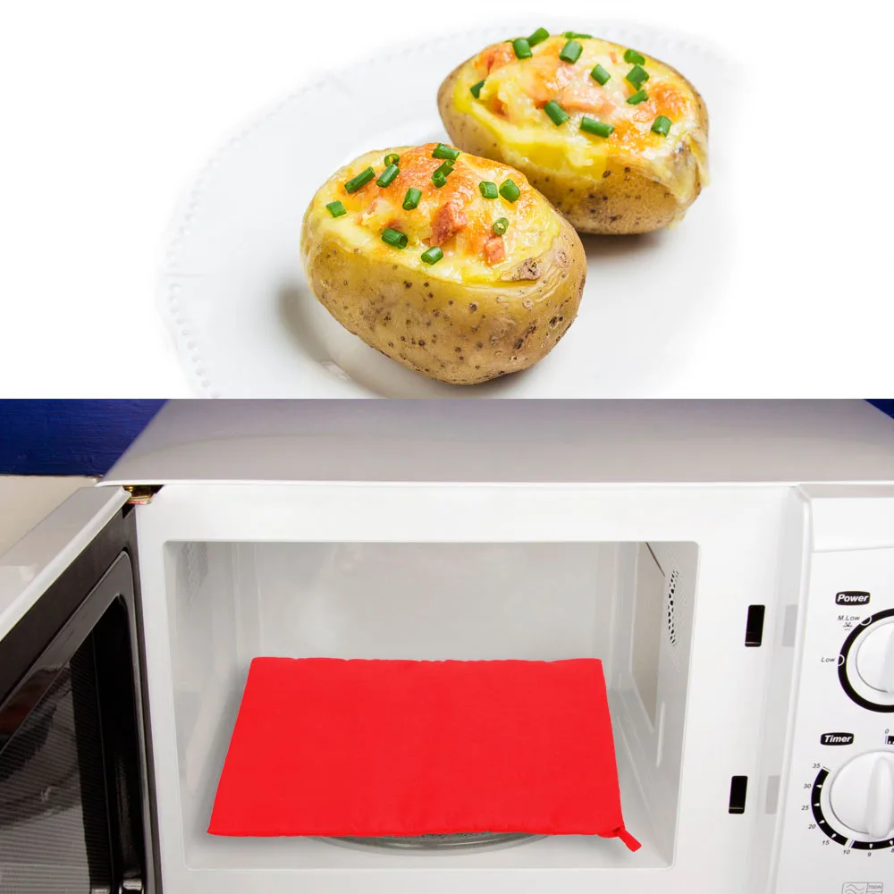 Microwave Baking Potatoes Bag Washable Cooker Bag Easy To Cook Steam Pocket Quick Fast Baked Potatoes Rice Pocket
