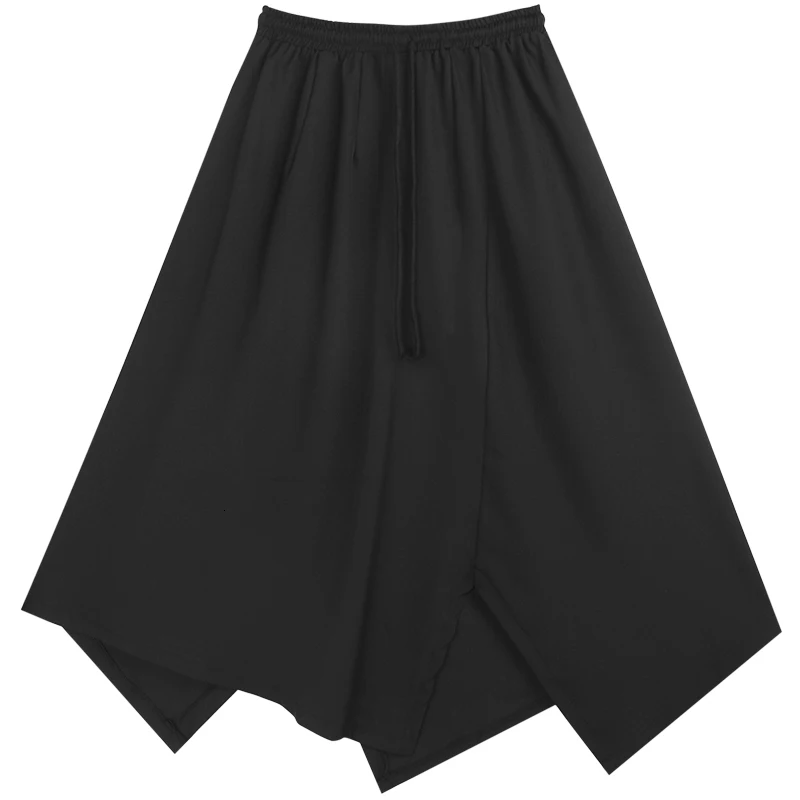 LANMREM Весна темный дизайн домашние необычные дизайнерские юбки для мужчин и женщин дикие восемь очков 19B-a270 - Цвет: black