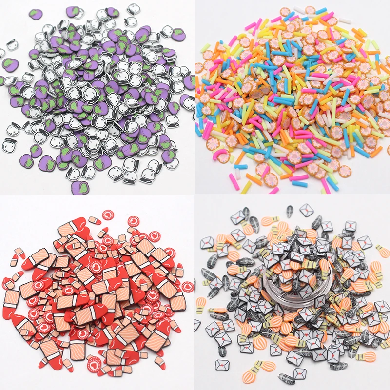 100g/Lot Mixture Jar Lipstick Cake Polymer Clay Slices Sprinkles for