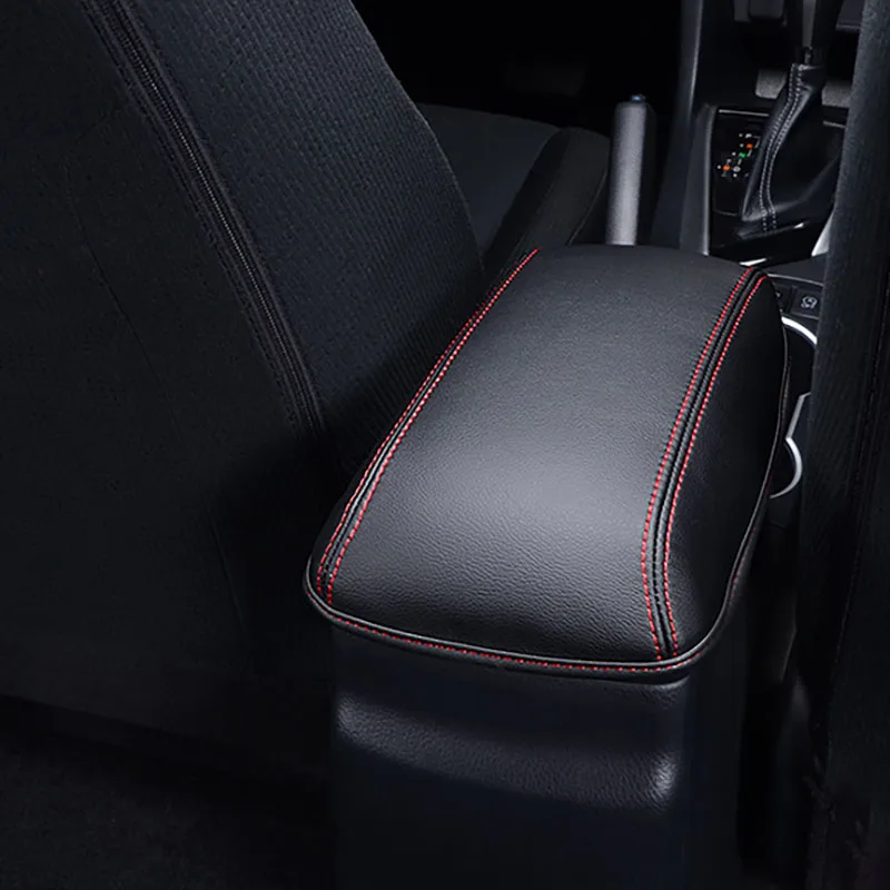 TiOODRE модные удобные волокна кожа подлокотник защита центральный ящик для Toyota для hyundai Elantra стайлинга автомобилей - Цвет: Black red