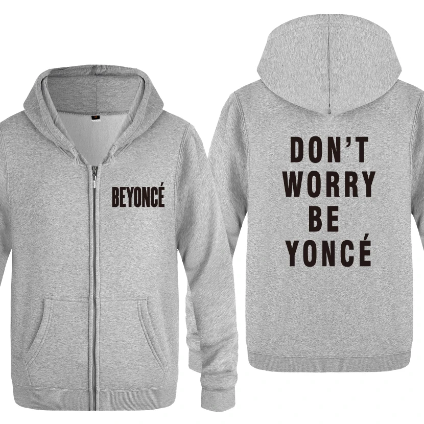 Не беспокойтесь быть YONCE BEYONCE толстовки для мужчин мужские флисовые кардиганы на молнии толстовки с капюшоном