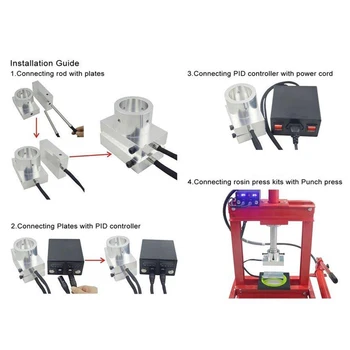 

New Rosin Plate Kit Rosin Heat Press 3*5" Plates Heavy Duty Double PID Controller Box Heating Rod
