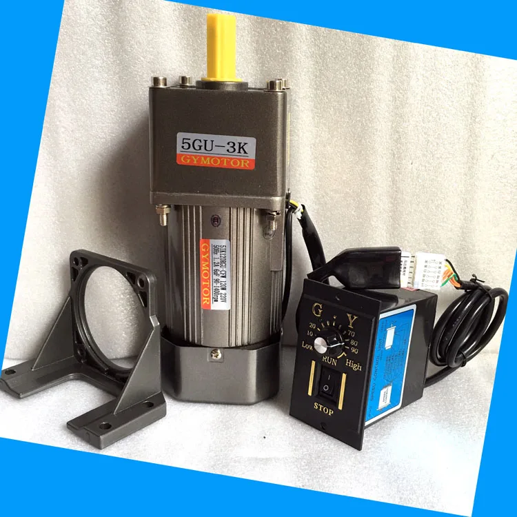 120W 220V 5RK120GU-CF AC gear motor, reversible speed motor+ speed controller+ bracket