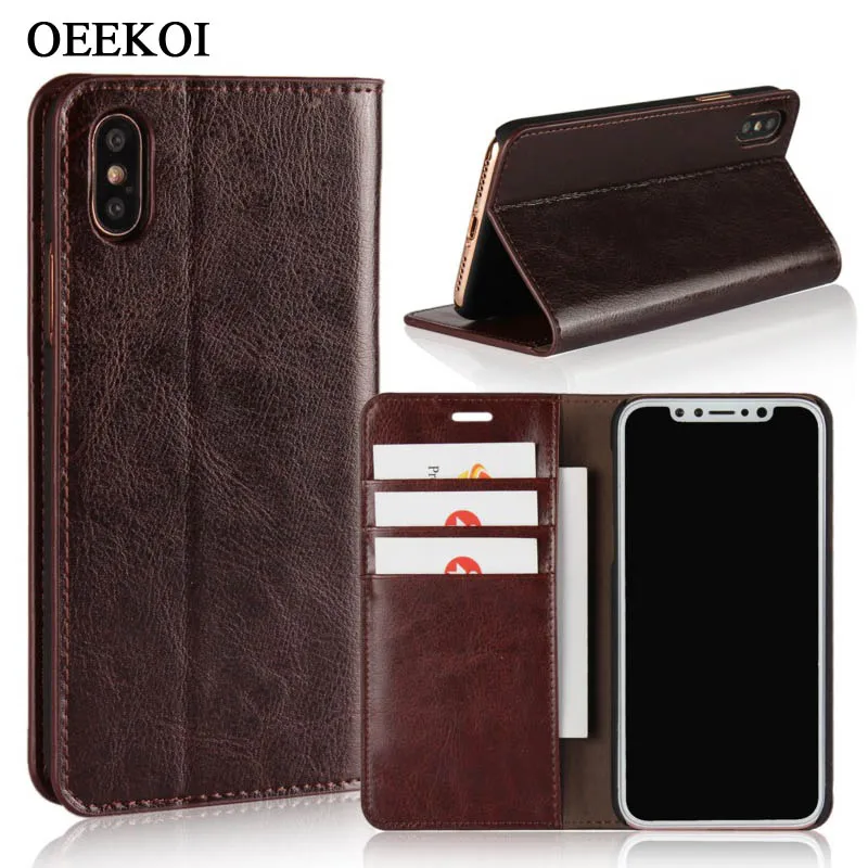OEEKOI Crazy Horse из натуральной кожи(полиуретан) с откидной крышкой для iPhone 11 Pro Max/11/11/Xs Max/XR/XS/8/7 Plus/7/6s/6/5S/5