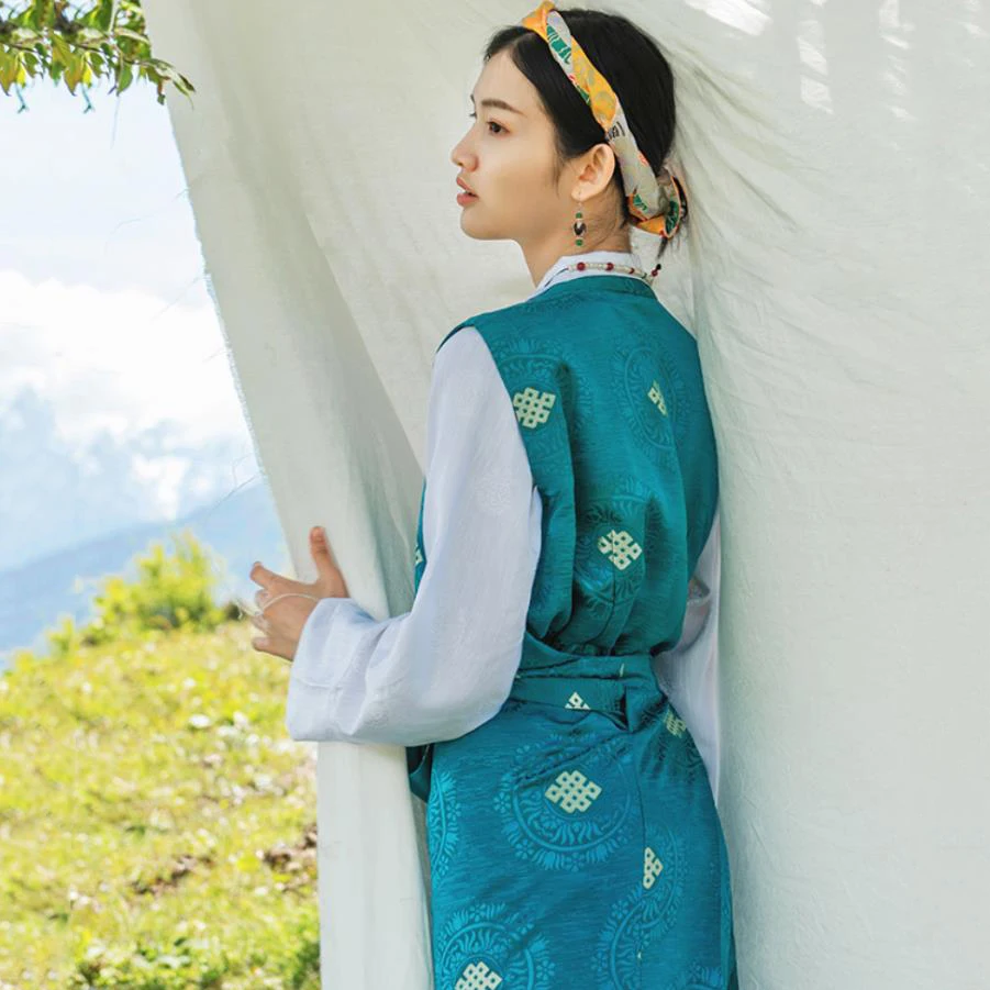 Tibet nazionalità abbigliamento Top + abito set eleganti costumi etnici  abito da donna tibetano in misto seta di alta qualità - AliExpress Novelty  \u0026 Special Use