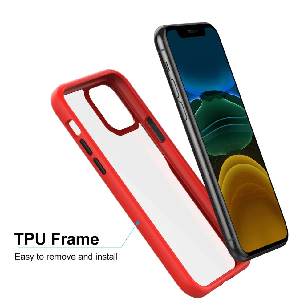 Ультратонкий Прозрачный чехол для iPhone 11 PC задняя панель TPU рамка устойчивый к царапинам чехол Защитный чехол для iPhone 11 6,1 дюймов