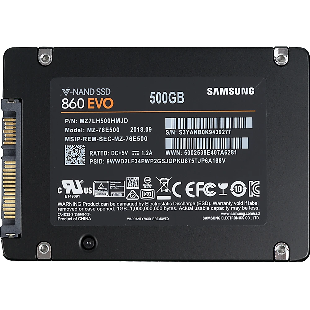 SSD накопитель SAMSUNG 860 EVO MZ-76E500BW 500Гб