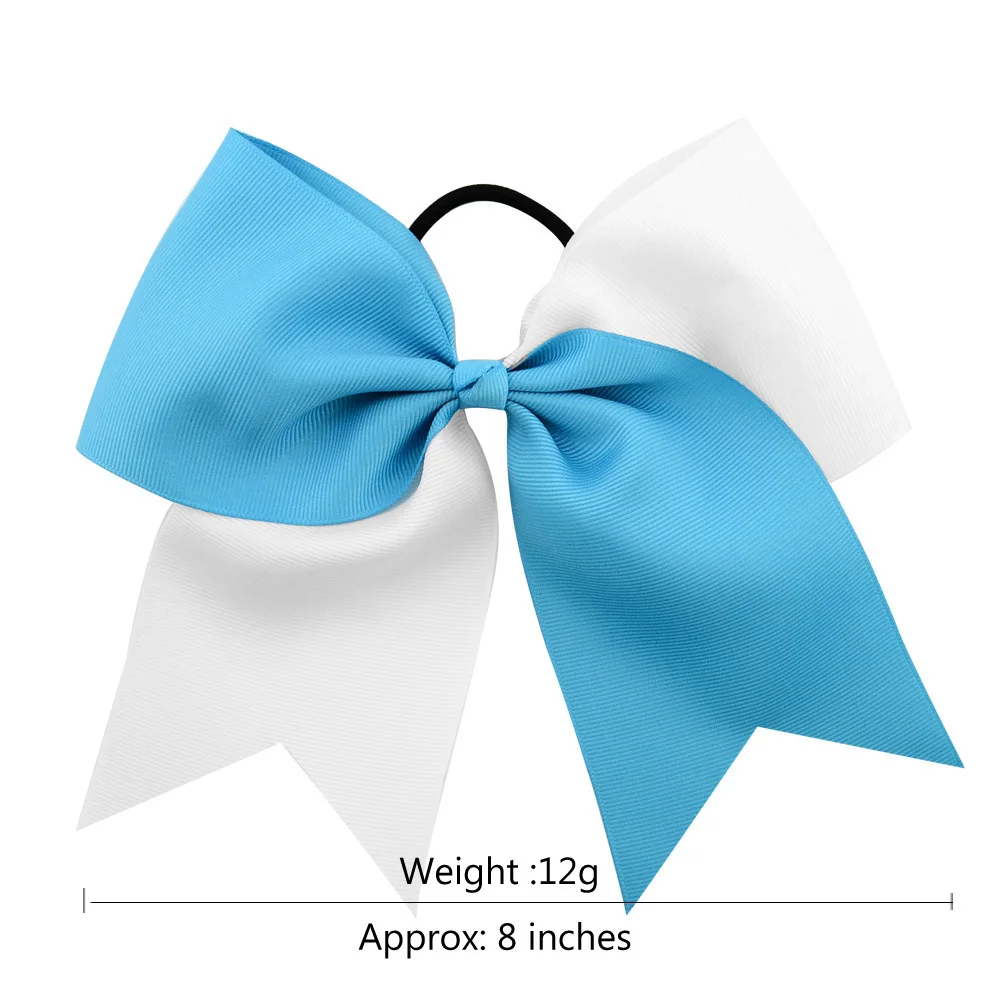 NEW 2pcs  8 inch double color ribbon cheer bow holder cheerleading bows hair accessories new 2pcs independence day july fourth bowknot 7 usa flag cheer bows elastic for kids children hair bow girls hair accessories