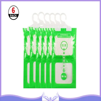 

6pcs/set Closet Cabinet Moisture Absorber Bags Hanging Wardrobe Dehumidifier Bags Mould Mildew Moisture Removers Wardrobe