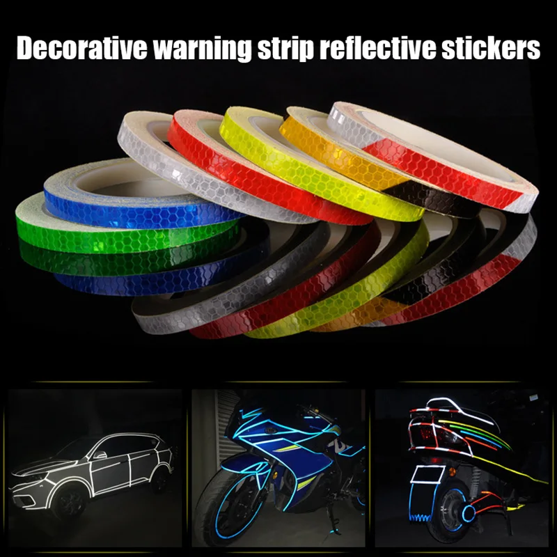 

Newly 5pcs Reflective Bicycle Sticker Non-fading Luminous Night Security Warning Sticker Bike Accessories