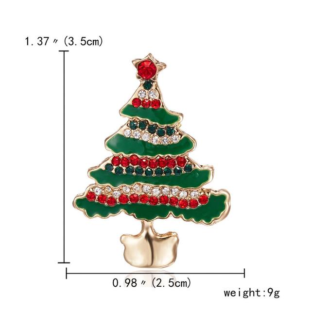 Christmas Tree Brooches for Women Rhinestone Inlay Fashion Jewelry Festival Brooch Pins Good Gift Winter Coat Cap Brooch Pin