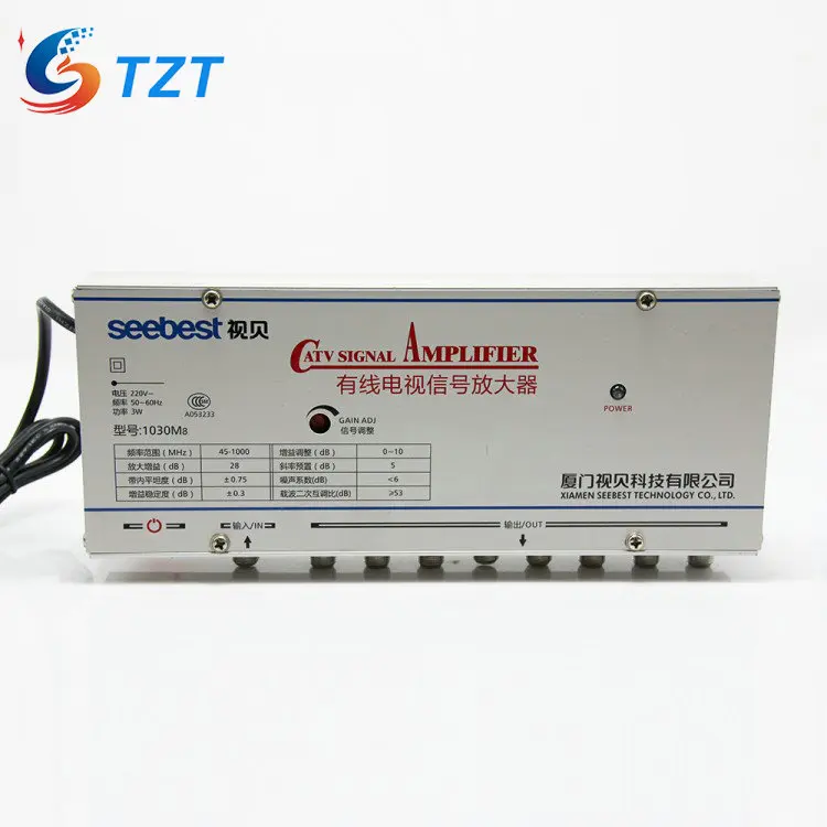 TZT SB 1030M8 8 Way CA Усилитель ТВ сигнала Sat Cable TV разделитель усилителя Booster 30DB|cable amplifier