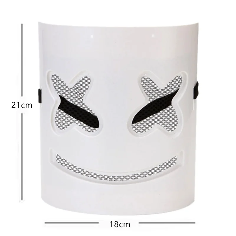 Электрический слог DJ Marshmello Косплей пластиковая маска Костюм для взрослых на Хэллоуин и для косплея маска ночной клуб Вечеринка бар костюм аксессуары JL34 - Цвет: MASK