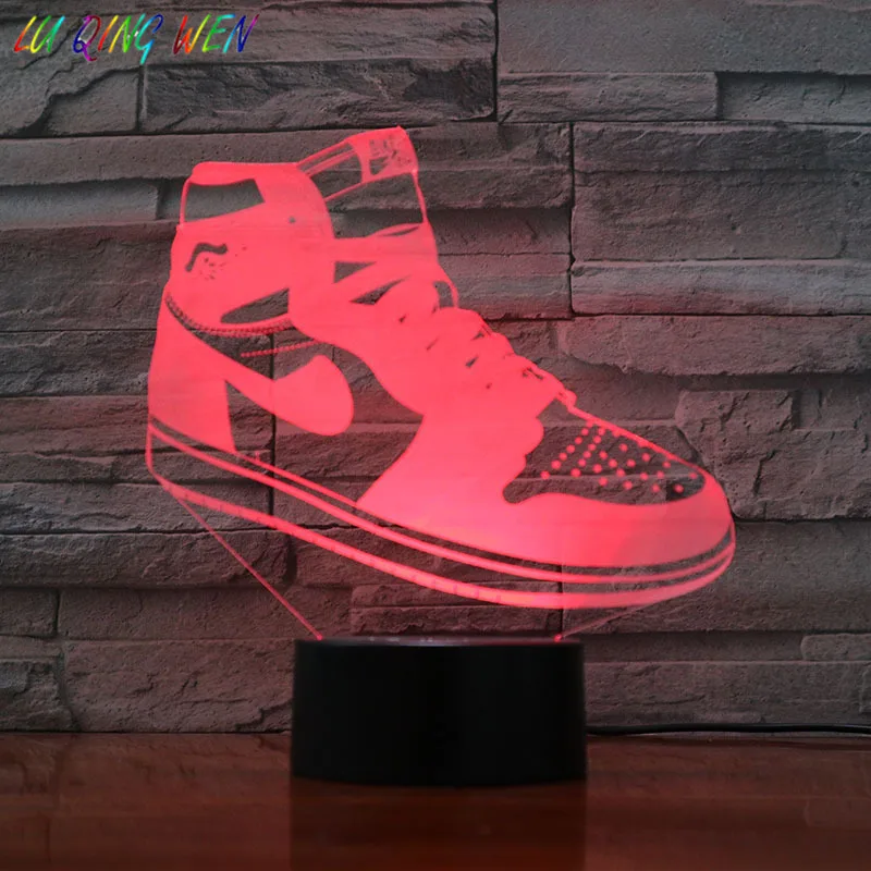 Тапки AJ 1 Jordan Air Force 1 детский Ночной светильник Led баскетбол Michale Jordan декор для спальни лампа подарок для мальчика настольная лампа 3D